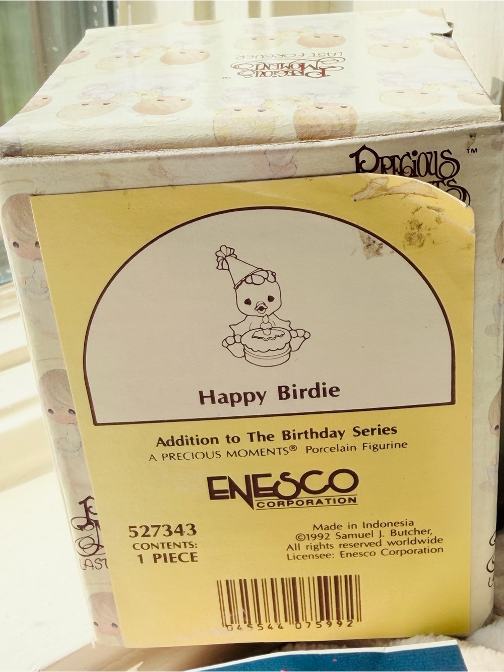 Precious Moments 1992 Happy Birdie Porcelain Figurine with Original Box 💝 - Picture 3 of 3